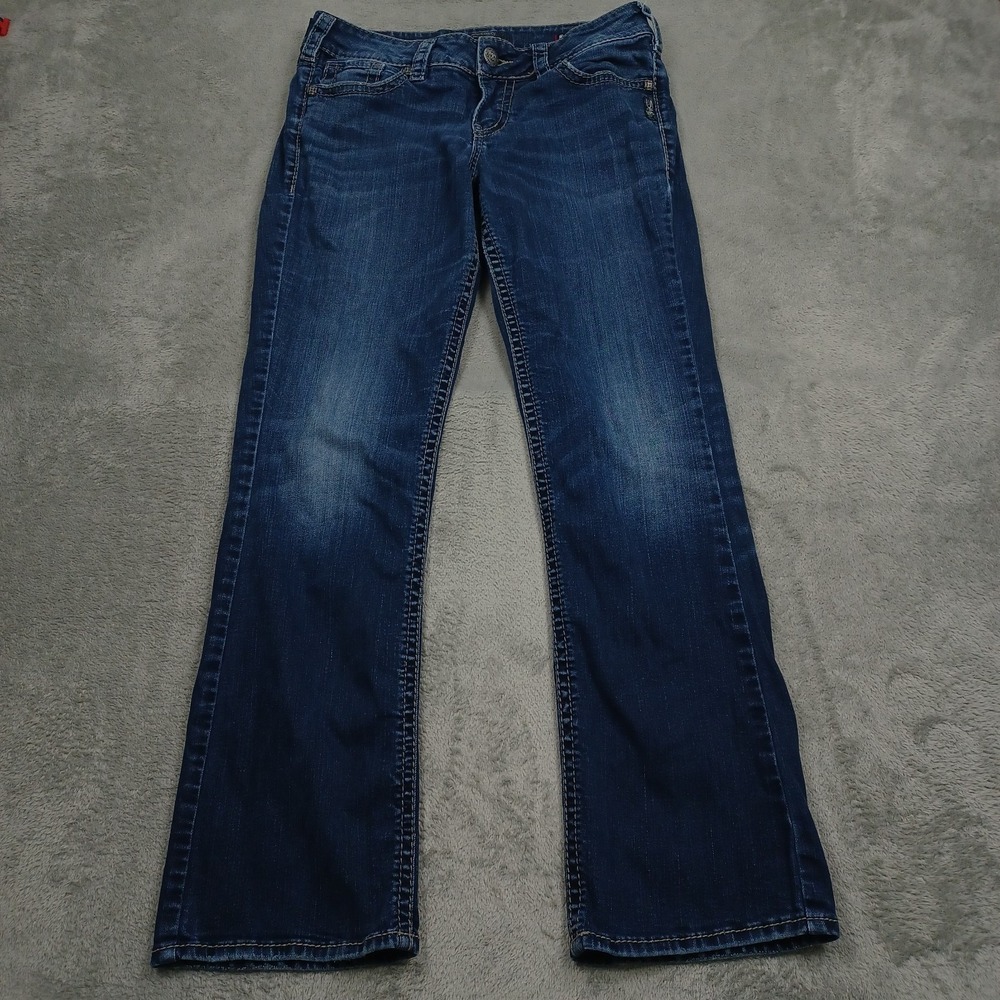 Silver Jeans Womens 30 Blue Denim Suki Mid Rise Slim Bootcut Casual